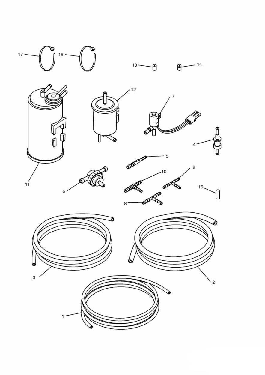 Evaporative Loss Equipment California only exploded diagram