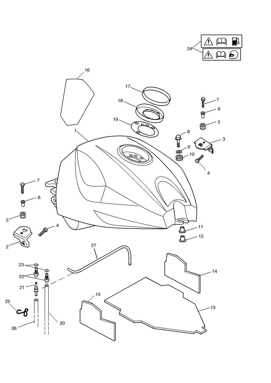 Fuel Tank and Fittings exploded diagram