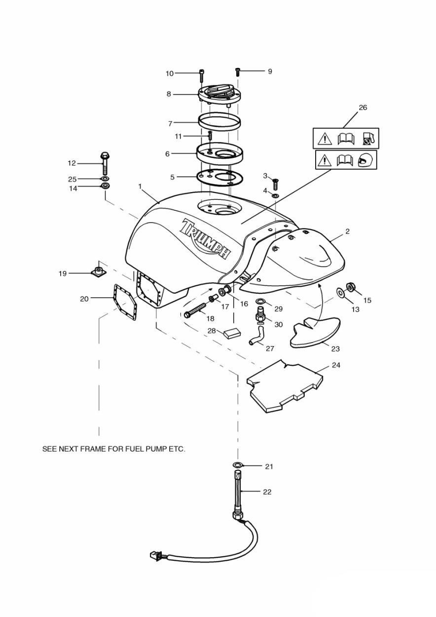 Fuel Tank, Fuel Pump & Fittings exploded diagram