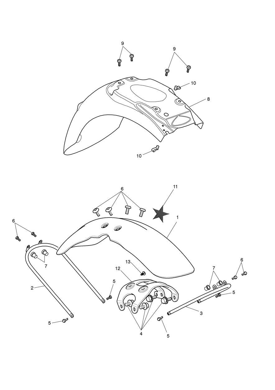 Mudguards exploded diagram