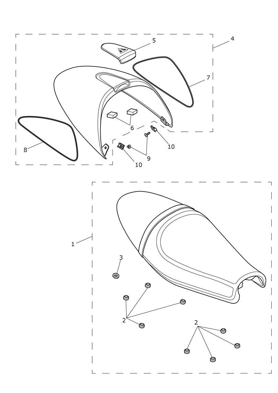 Seat Assembly & Toolkit exploded diagram