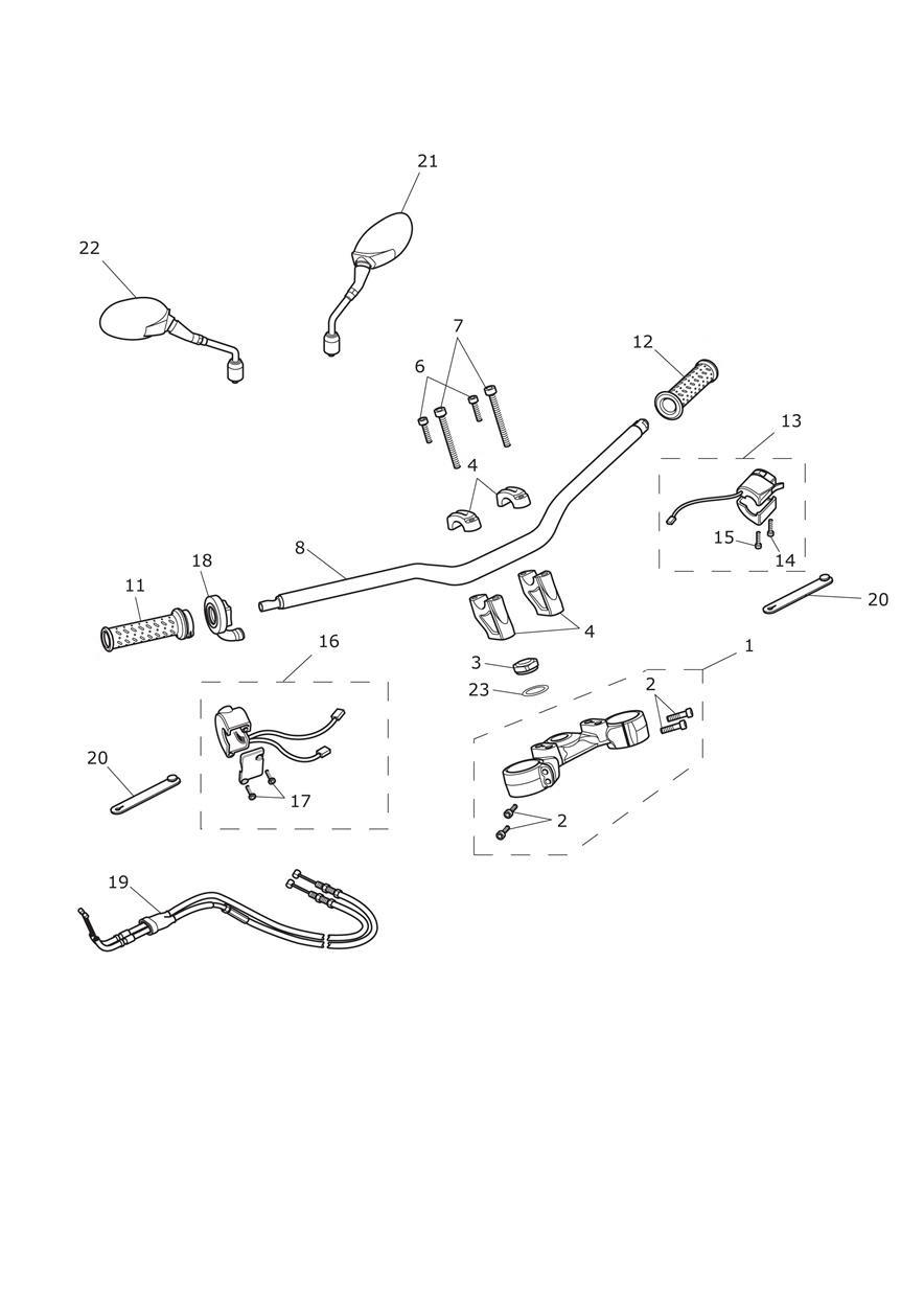 Handlebars & Switches exploded diagram
