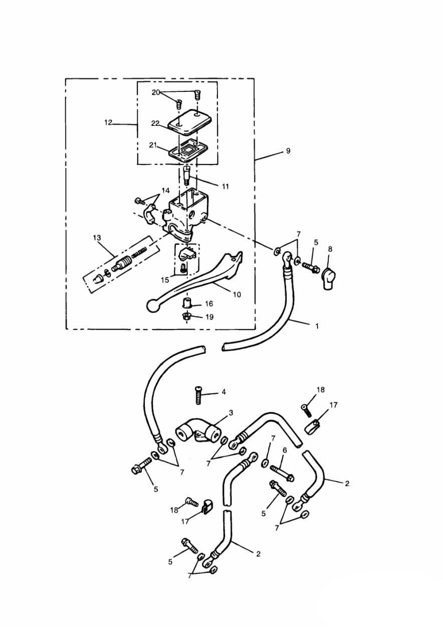 Front Brake Master Cylinder exploded diagram