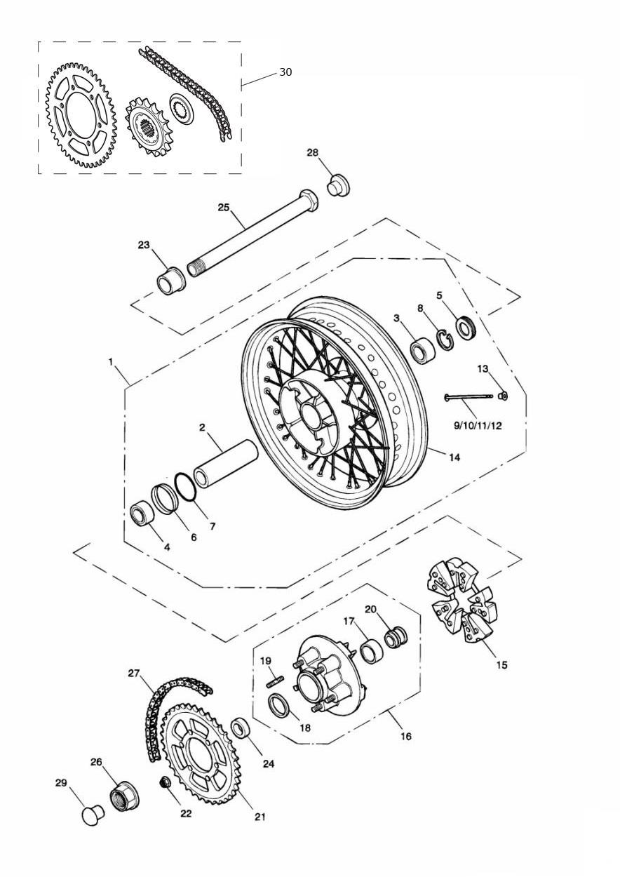 Rear Wheel/Final Drive exploded diagram