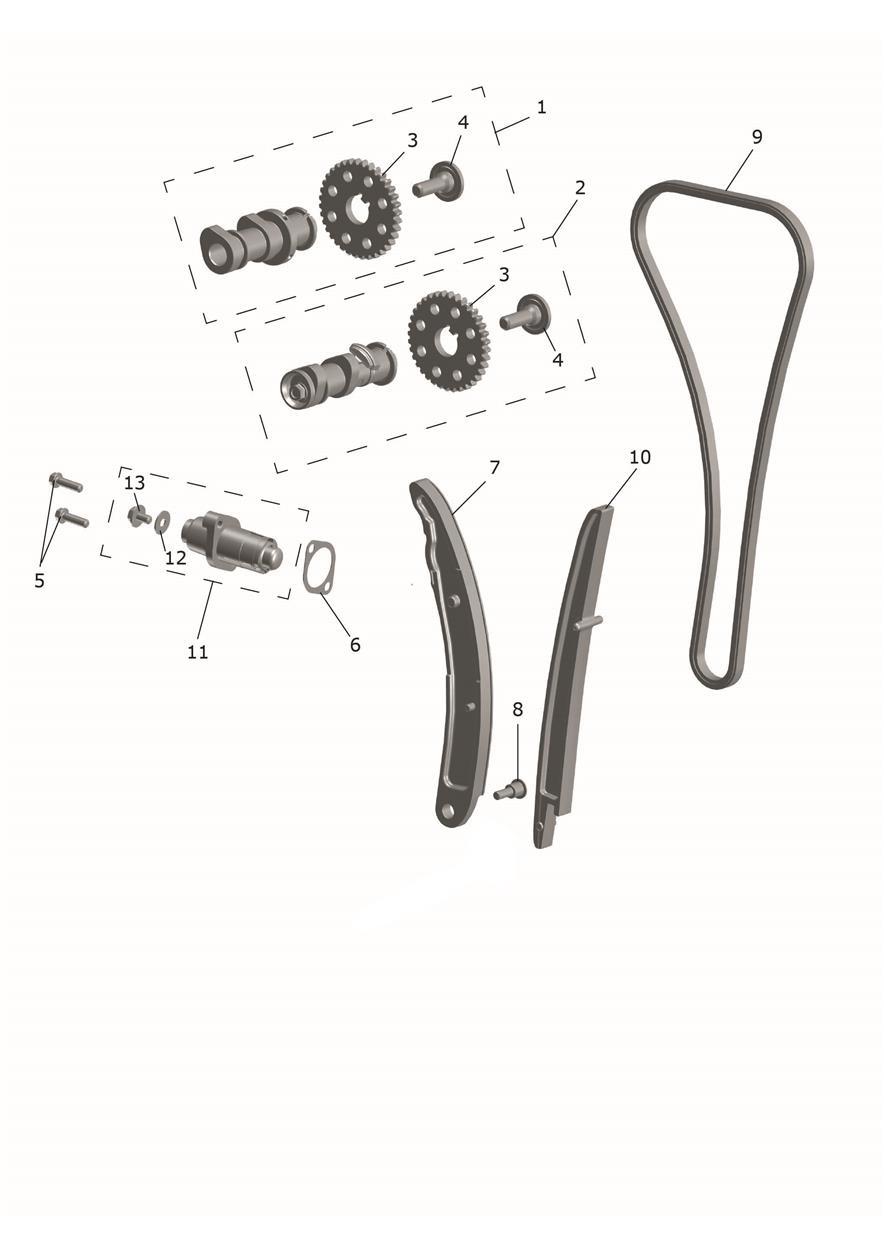 Camshaft & Camdrive exploded diagram