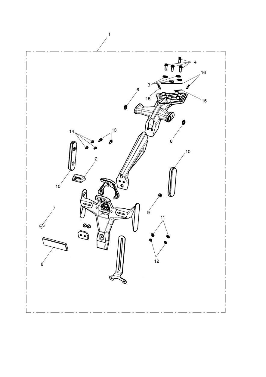 Licence Plate Holder Kit exploded diagram