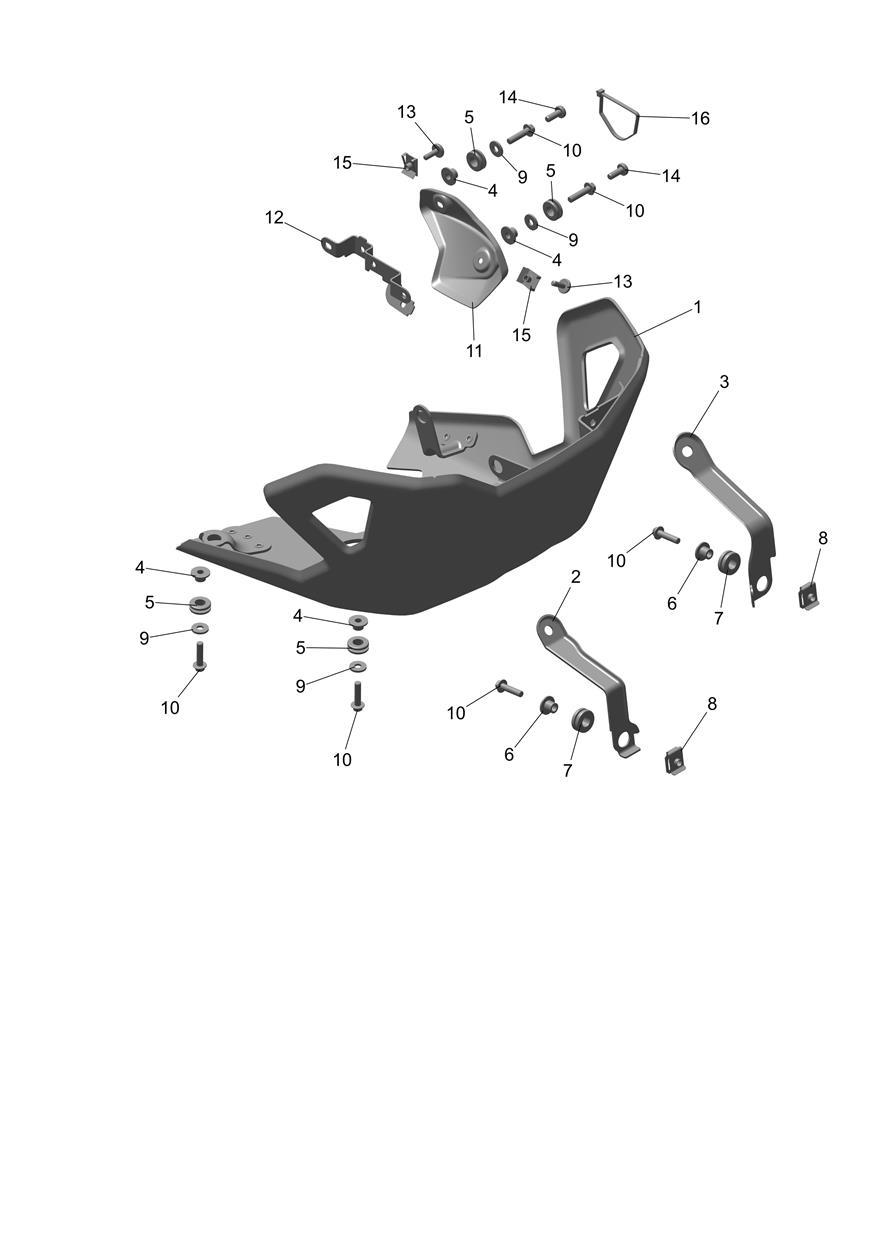 Sumpguard & O2 Cover Sensor exploded diagram