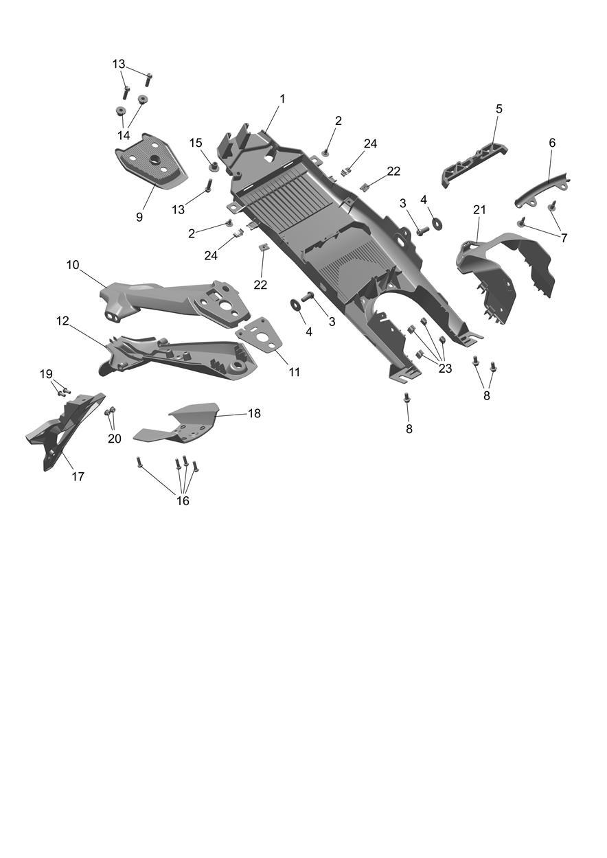 Rear Mudguard exploded diagram