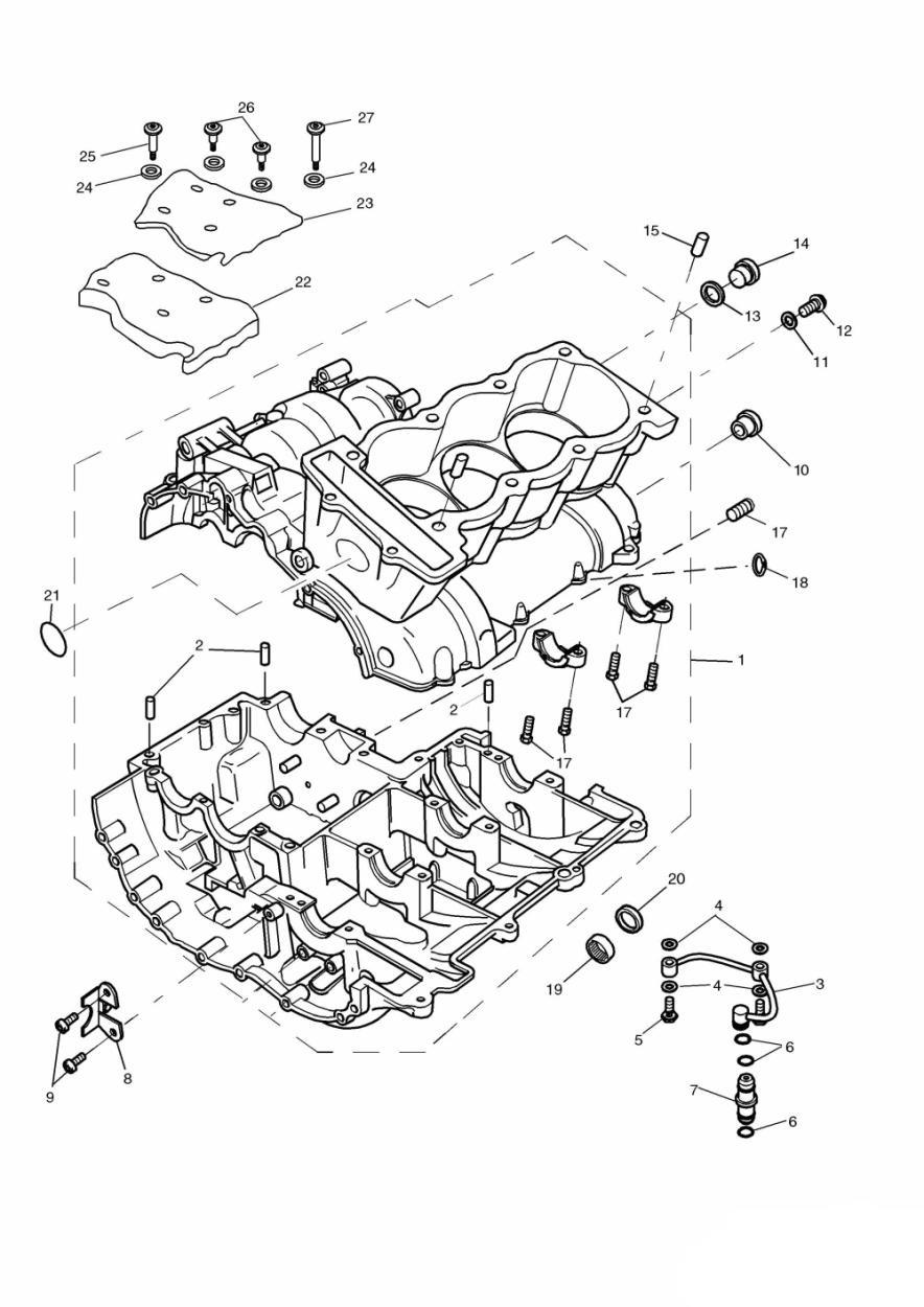 Crankcase exploded diagram