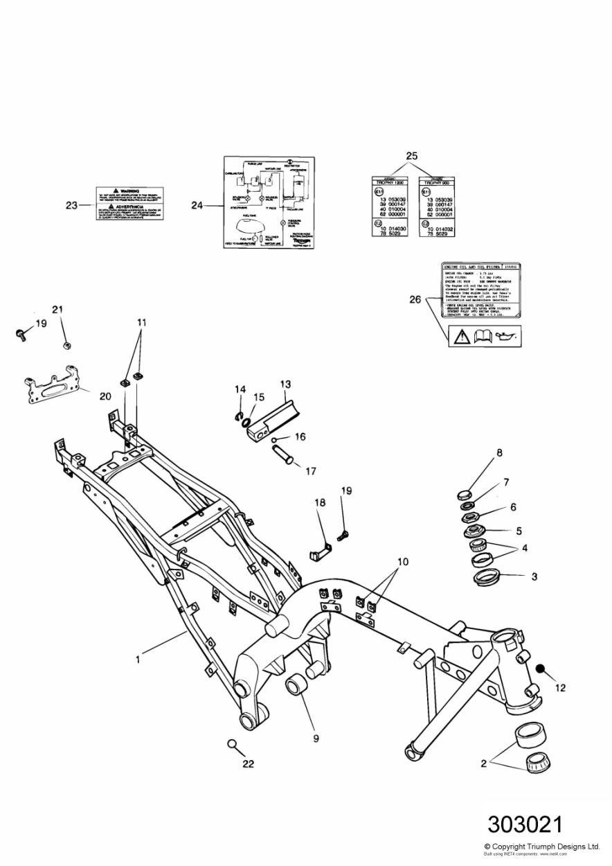 Main Frame & Fittings Sprint Executive exploded diagram