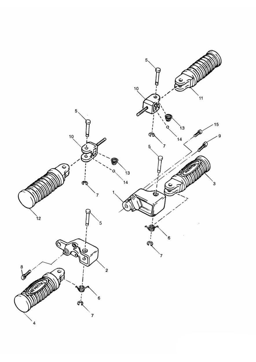 Footrests & Mountings exploded diagram