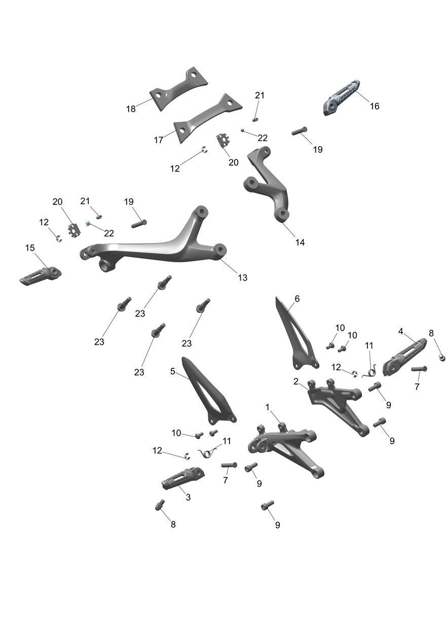 Foot Controls exploded diagram