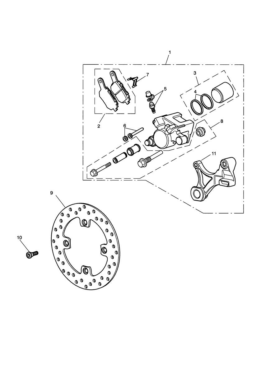 Rear Brake & Disc exploded diagram