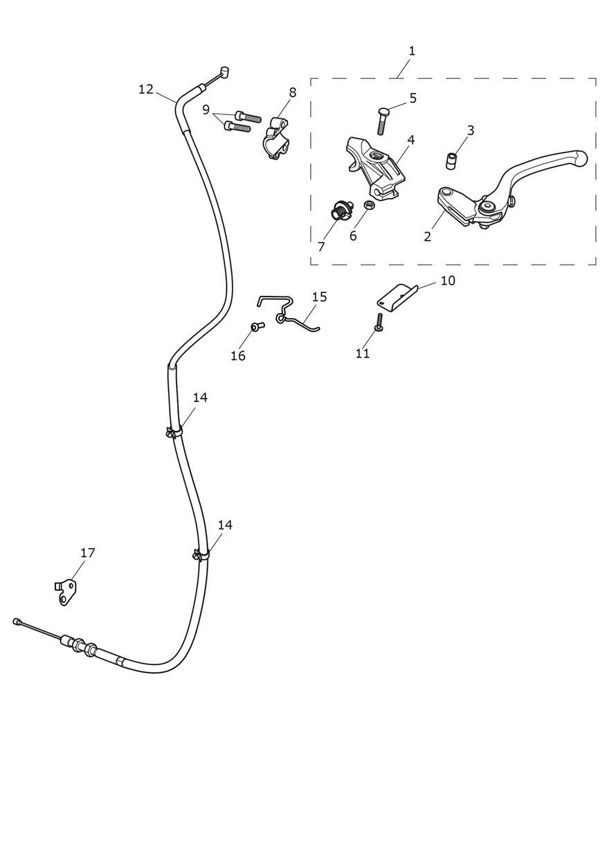 Clutch Controls exploded diagram