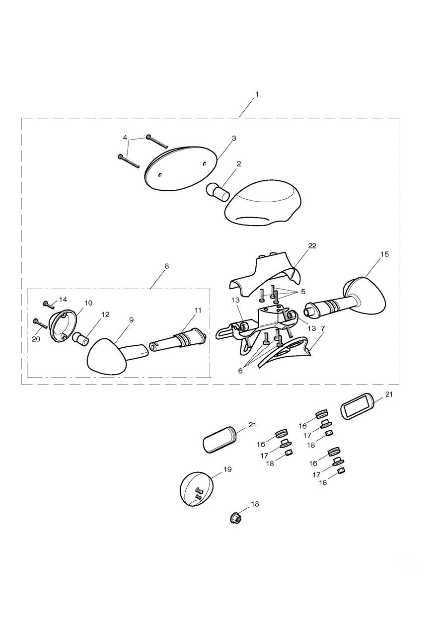 Rear Light & Rear Indicators exploded diagram