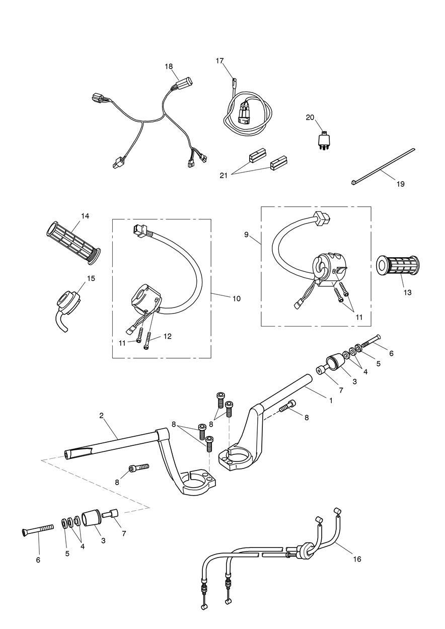 Handlebars & Switches exploded diagram