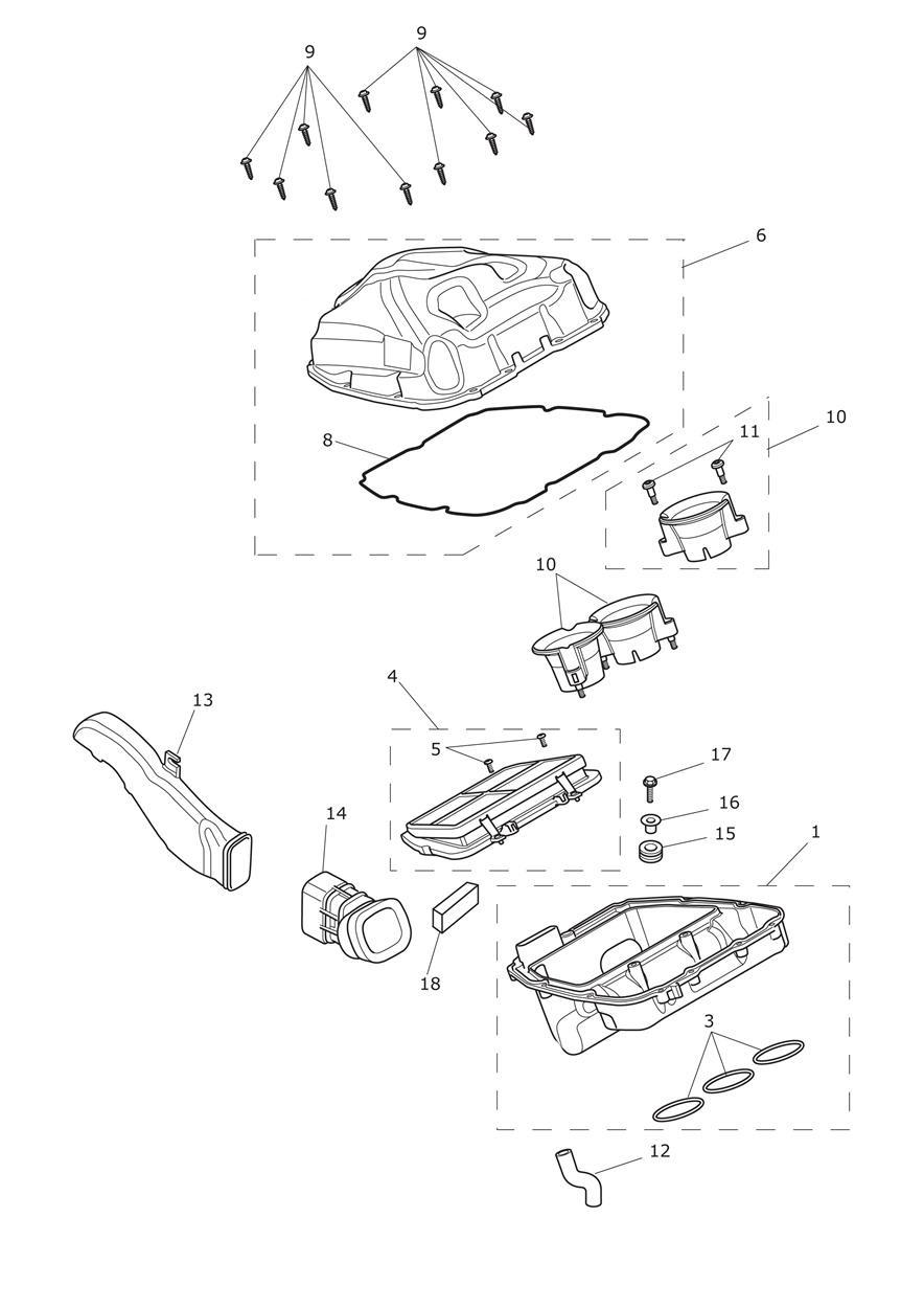 Airbox exploded diagram