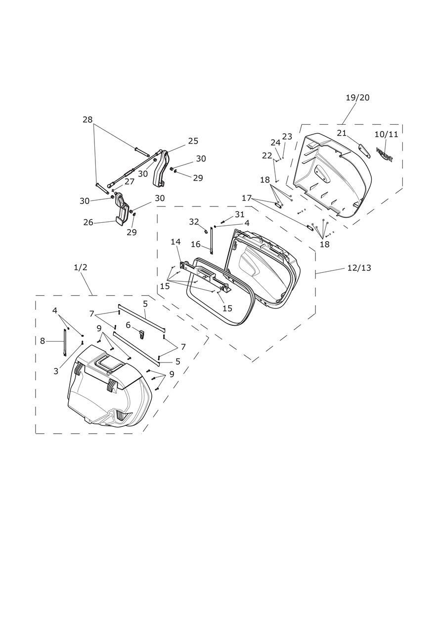 Panniers exploded diagram