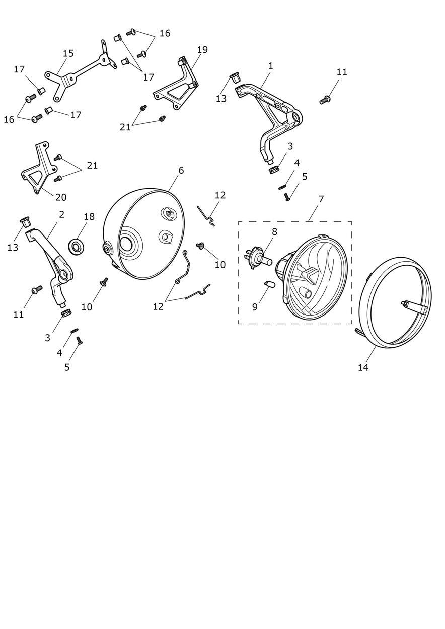 Headlights exploded diagram