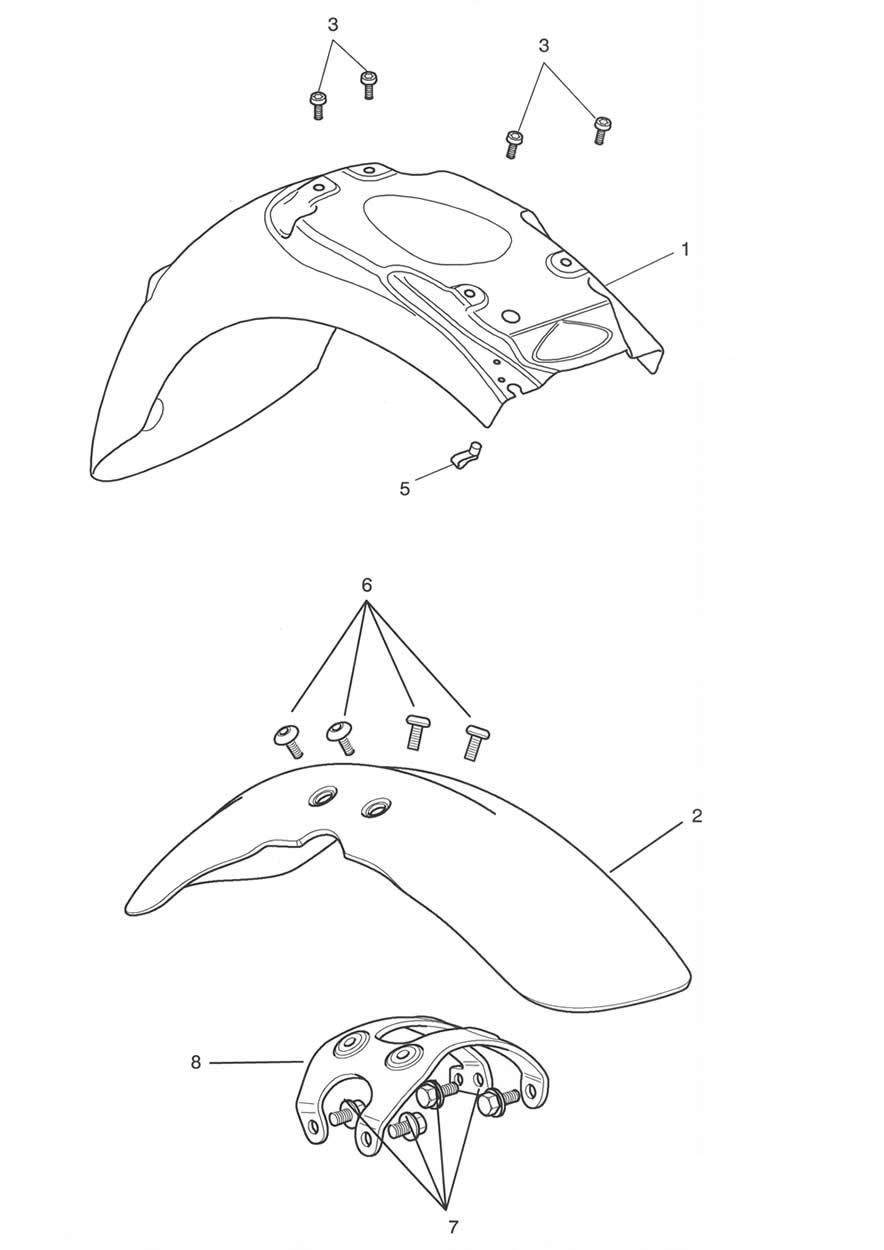 Mudguards exploded diagram