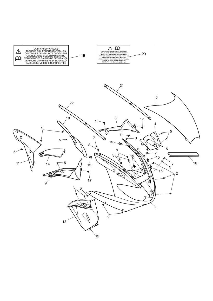 Bodywork - Cockpit exploded diagram