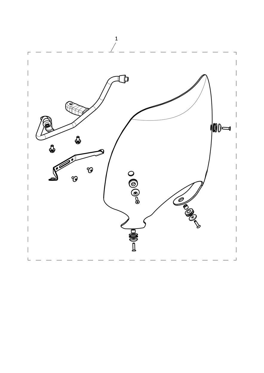 Windshield Touring Kit exploded diagram