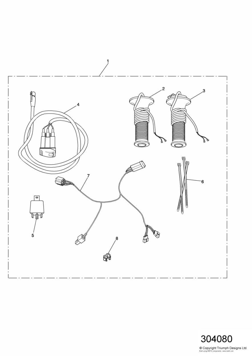 Heated Handlebar Grips DE,ES,IT,JP,NL,SE & UK exploded diagram