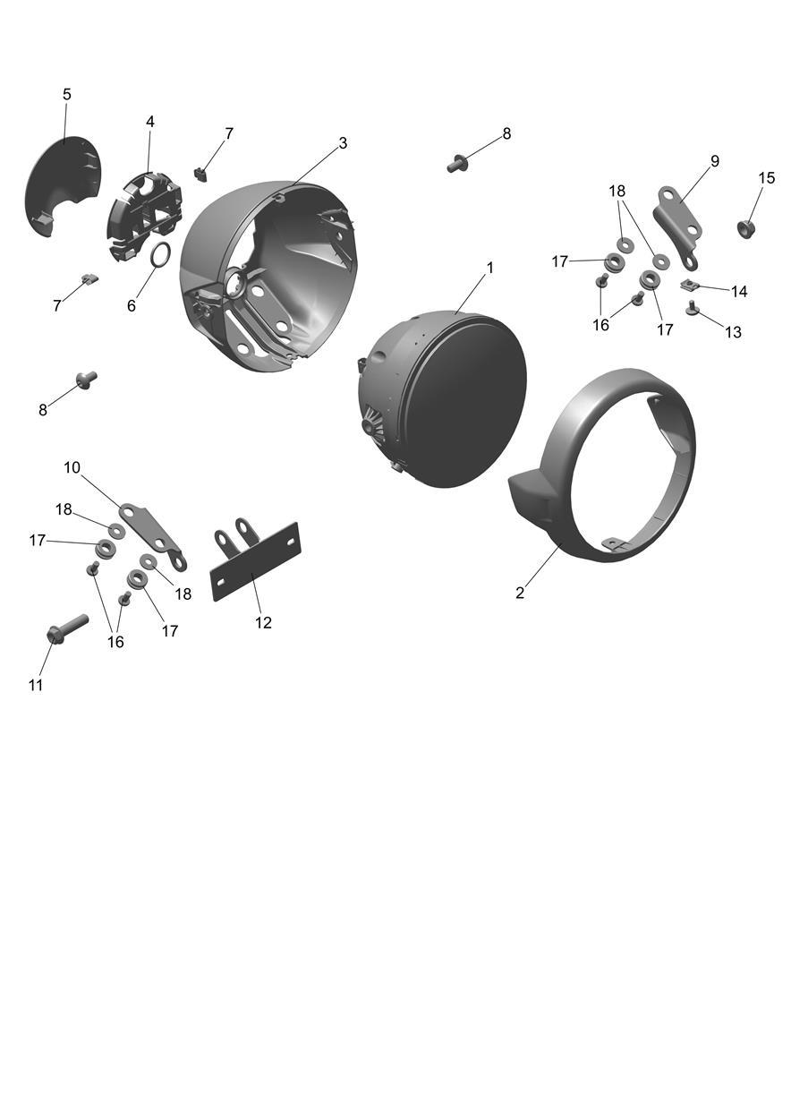 Headlamp exploded diagram