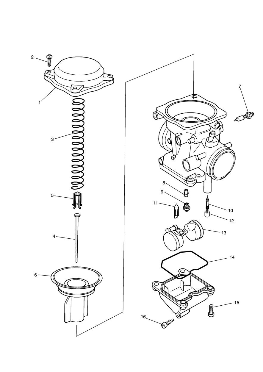 Carburettor Parts 3 Cyl (Carb Assy T1240650) exploded diagram
