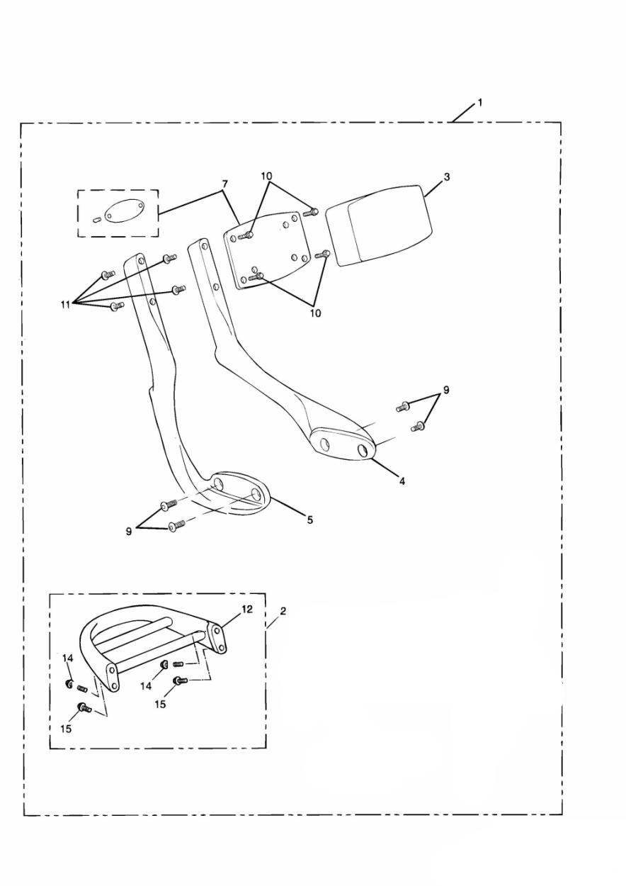 Passenger Backrest & Rack - Chromium & Polished Finish exploded diagram