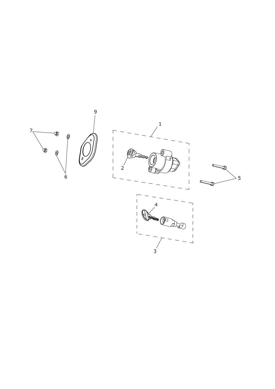 Ignition Switch & Steering Lock exploded diagram
