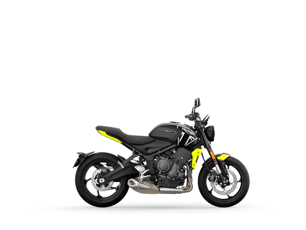 2024 Triumph Trident 660 in Jet Black / Triumph Racing Yellow, official Triumph photograph