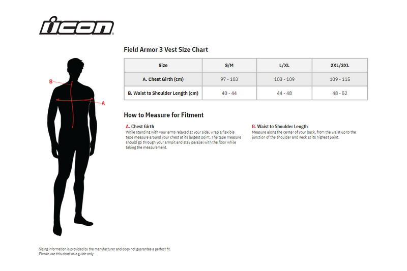 Icon Protection size chart