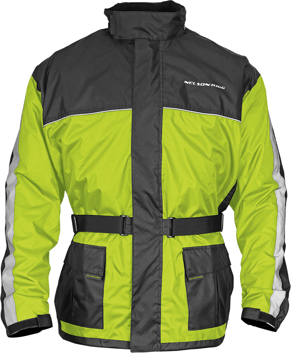 Nelson-Rigg Solo Storm Waterproof Jacket in Hi-Vis Yellow/Black