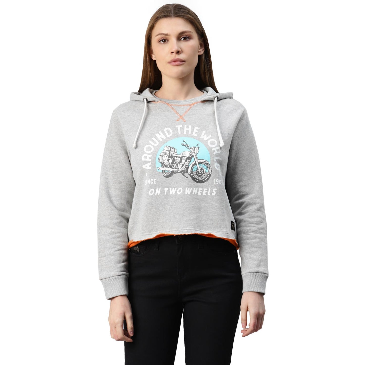 Royal Enfield Around The World Pullover Hoodie Grey