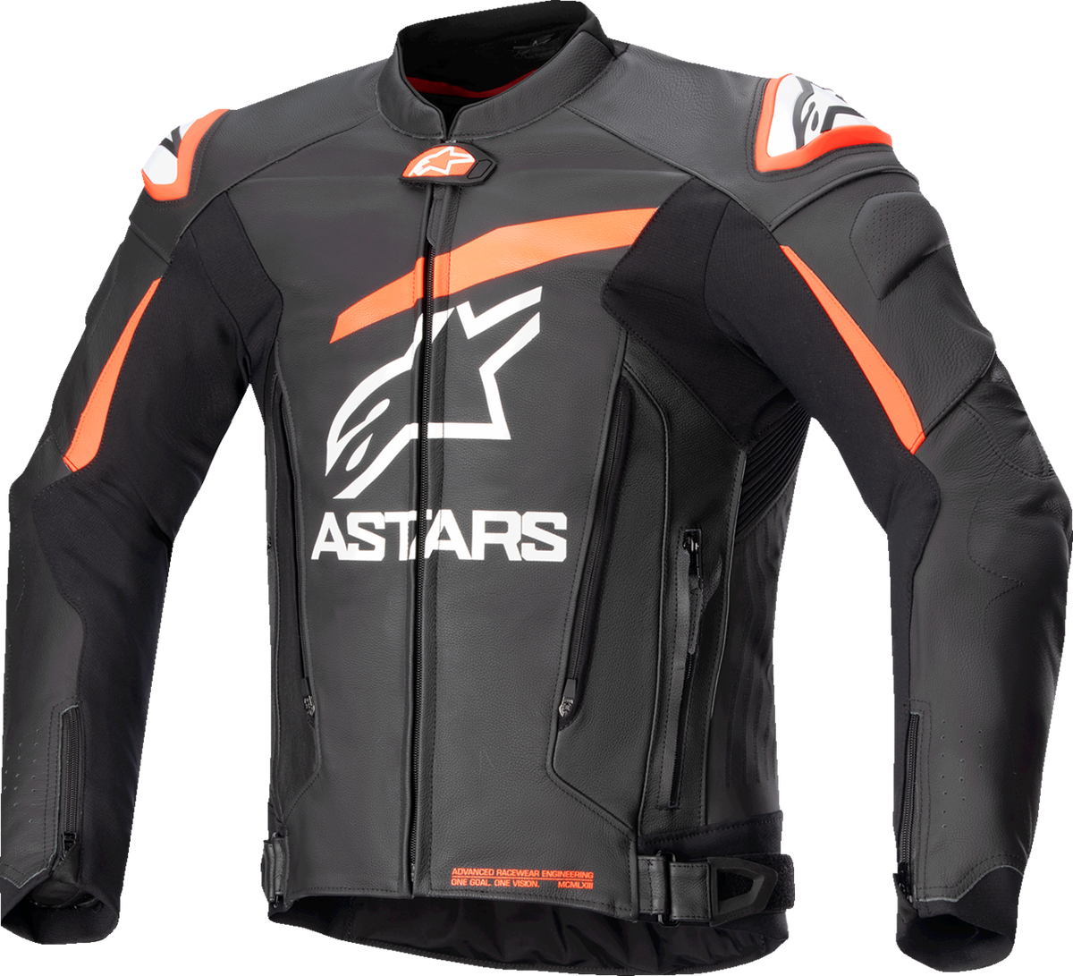 Alpinestars GP Plus v4 Leather Jacket in Black/Red Fluo/White
