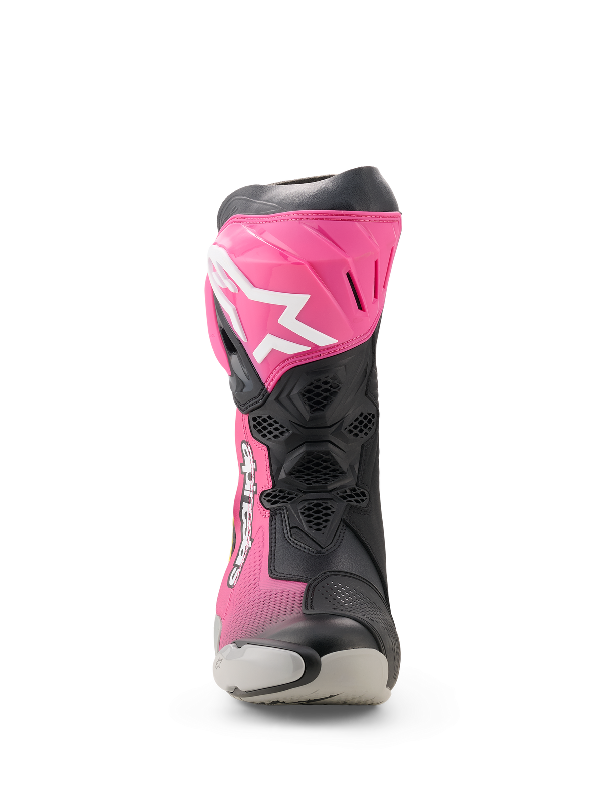 Alpinestars Supertech R Boots in Black/Magenta/White/Yellow