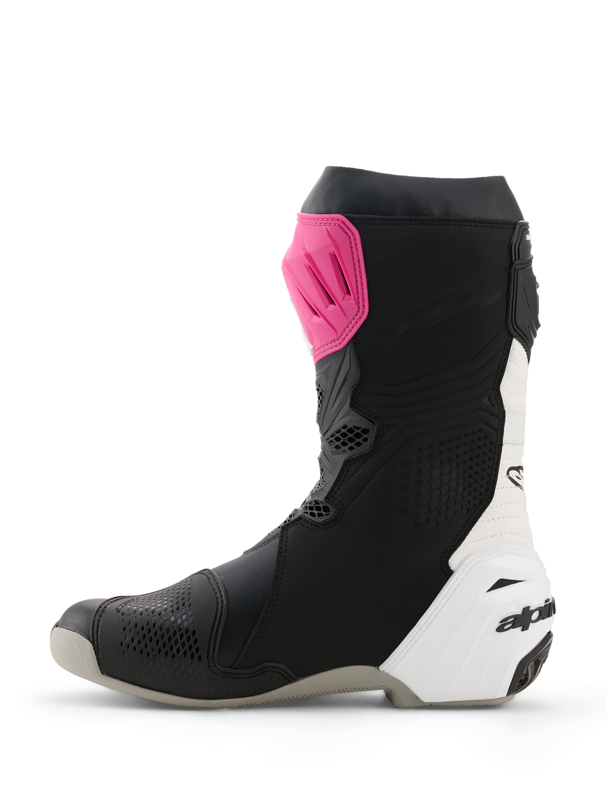 Alpinestars Supertech R Boots in Black/Magenta/White/Yellow