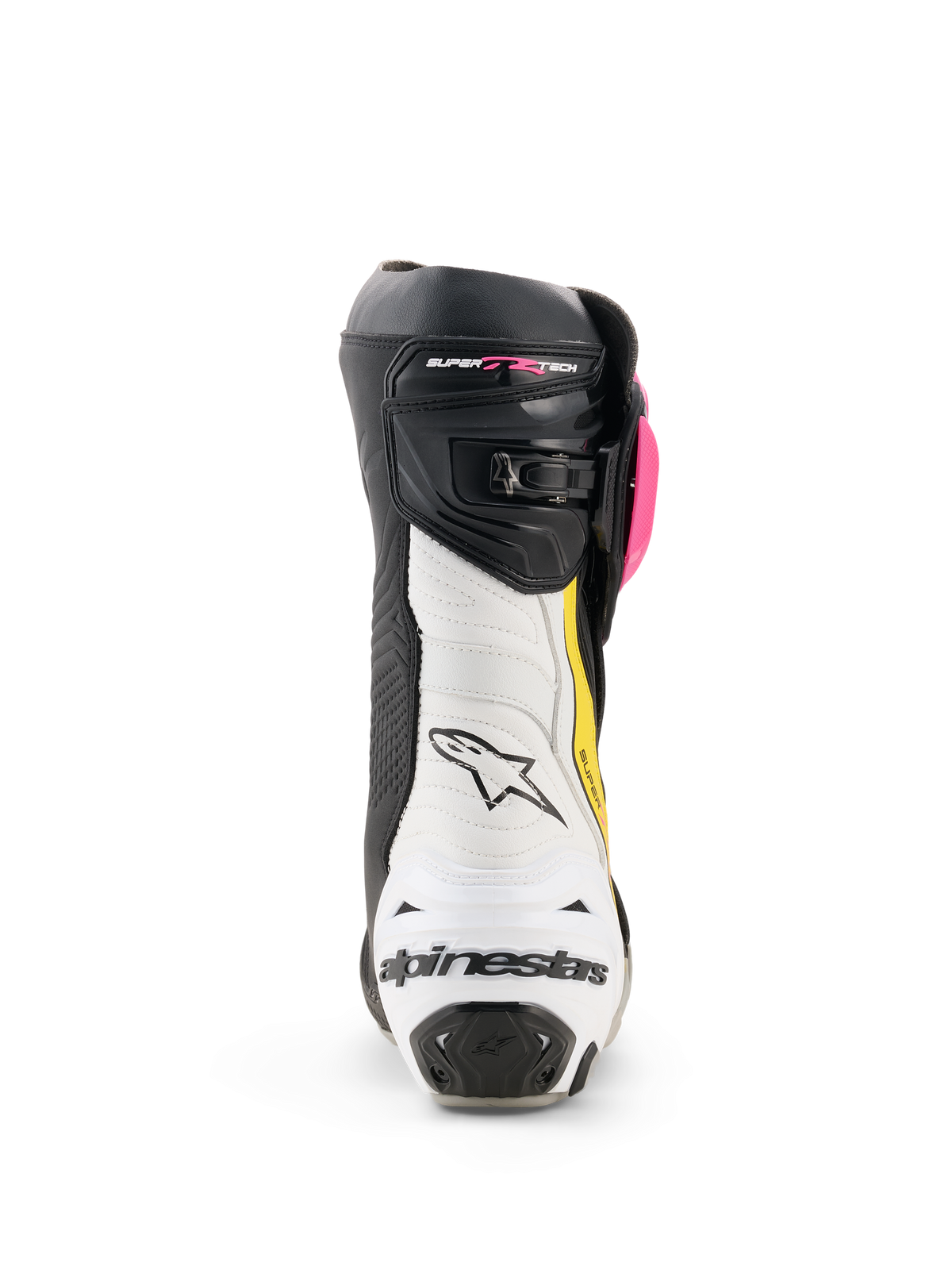 Alpinestars Supertech R Boots in Black/Magenta/White/Yellow