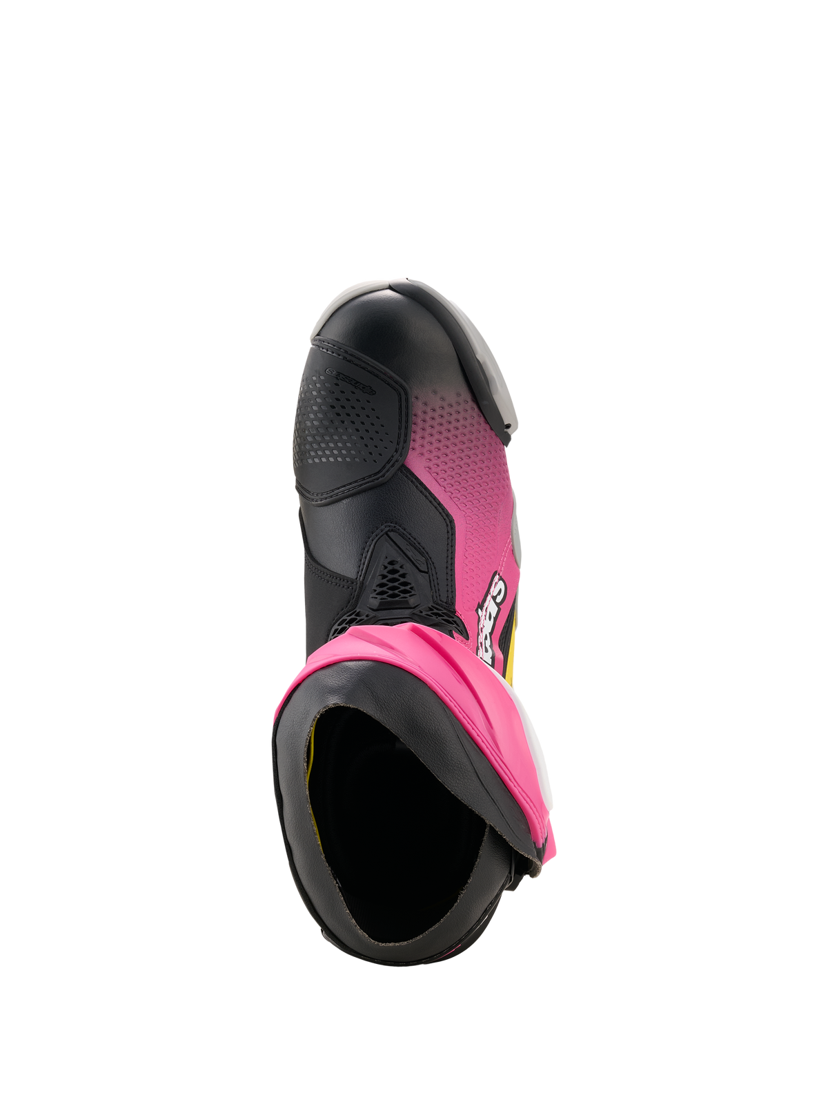Alpinestars Supertech R Boots in Black/Magenta/White/Yellow