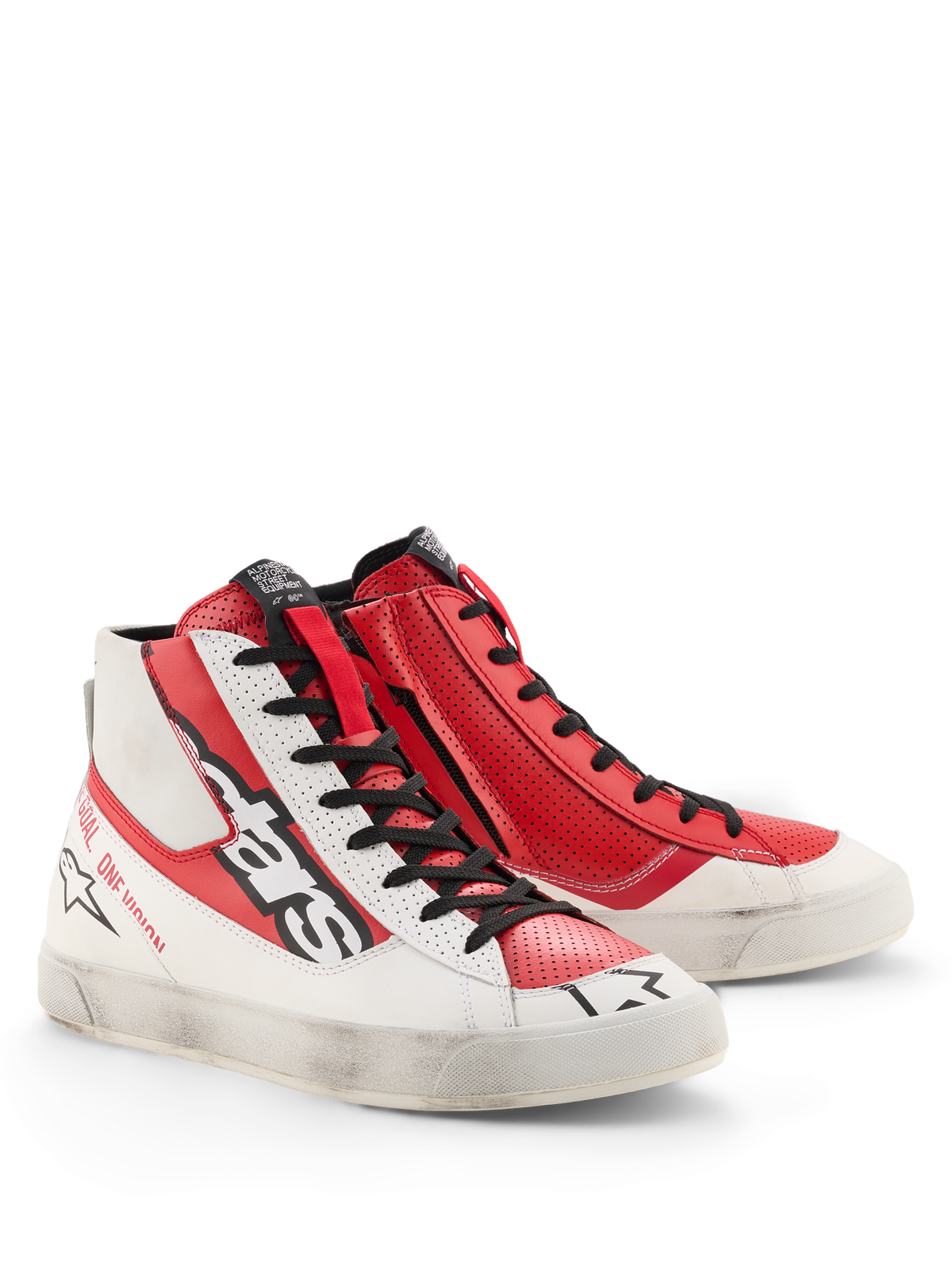 Alpinestars Stated Flair Shoes in White/Bright Red