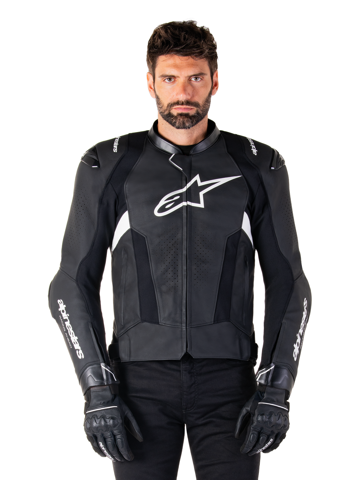 Alpinestars Missile v3 Leather Jacket in Black/White