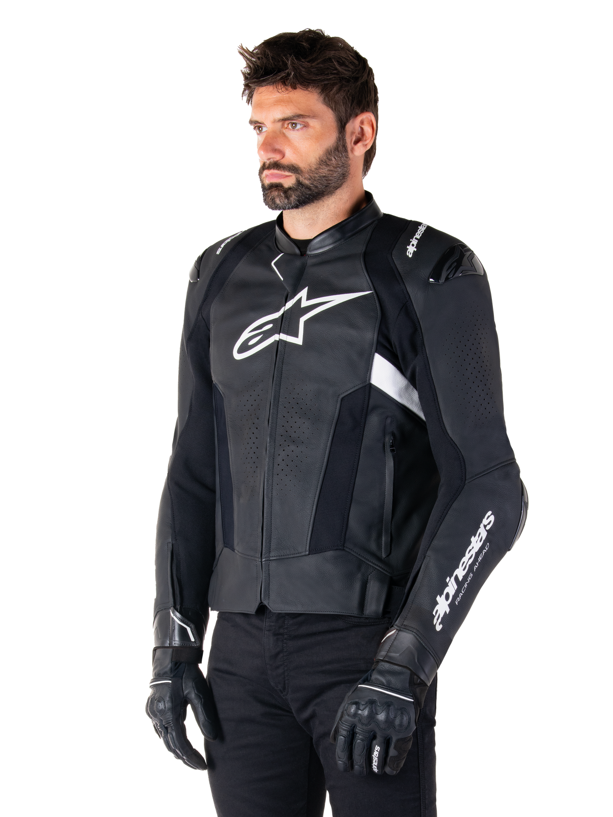 Alpinestars Missile v3 Leather Jacket in Black/White