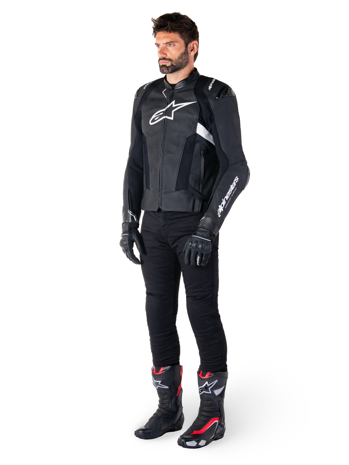 Alpinestars Missile v3 Leather Jacket in Black/White