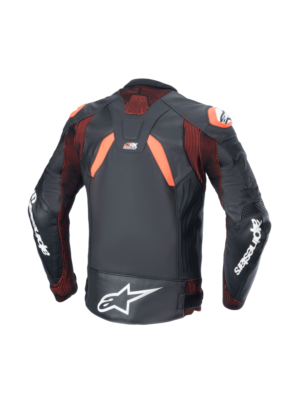 Alpinestars GP Plus R v4 Rideknit® Leather Jacket in Black/Red Fluo/White