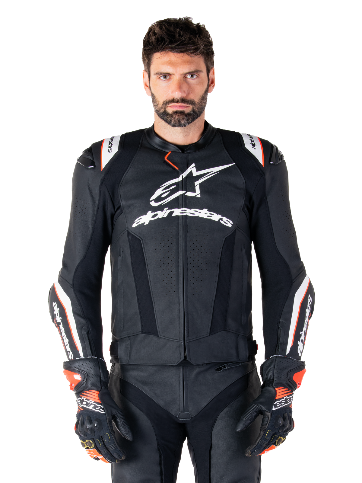 Alpinestars Missile v3 Ignition Leather Jacket in Black/White