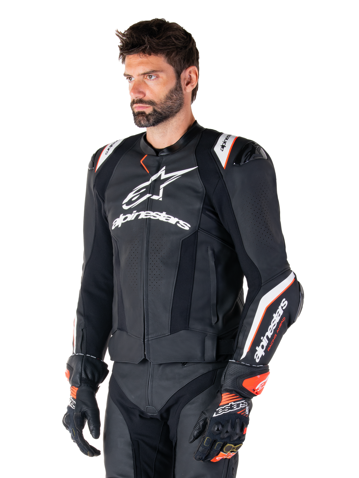 Alpinestars Missile v3 Ignition Leather Jacket in Black/White