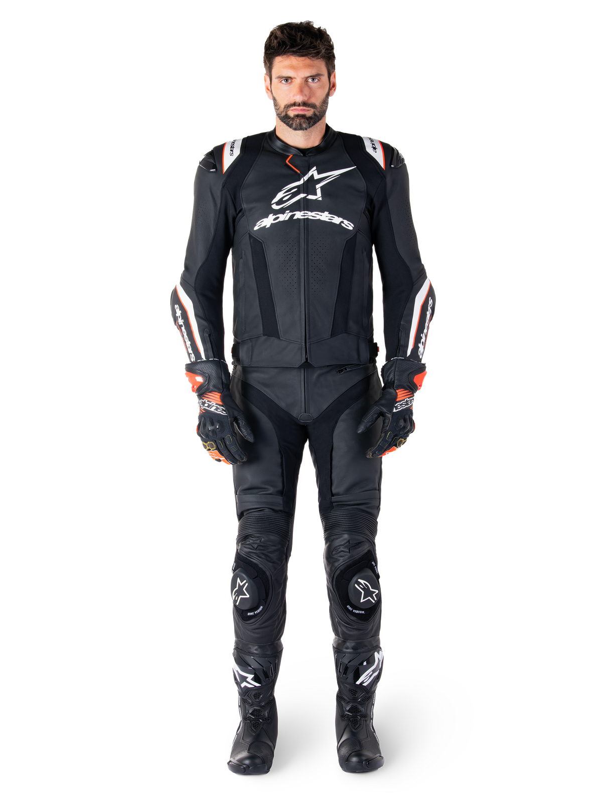 Alpinestars Missile v3 Ignition Leather Jacket in Black/White