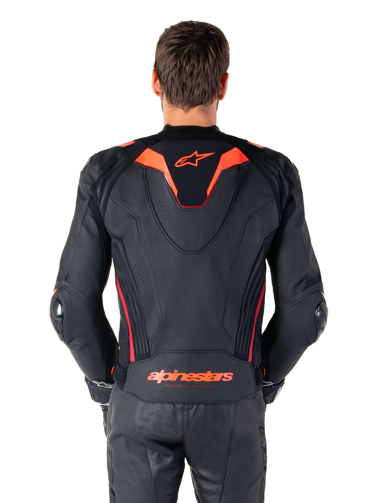 Alpinestars Missile v3 Ignition Leather Jacket in Black/Red Fluo/Dark Red