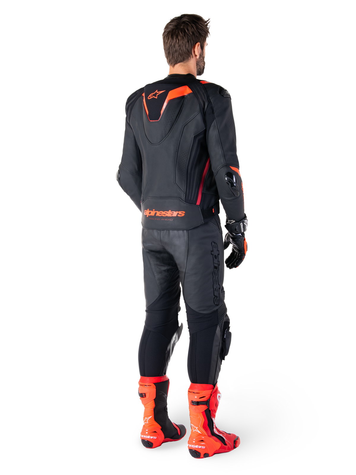 Alpinestars Missile v3 Ignition Leather Jacket in Black/Red Fluo/Dark Red